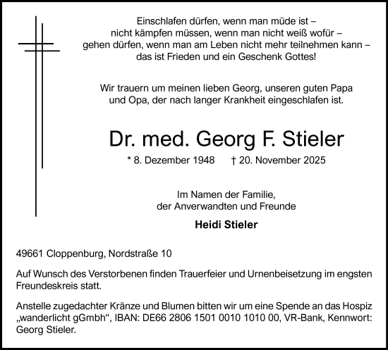 Anzeige von Georg F. Stieler von OM-Medien