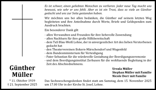 Anzeige von Günther Müller von OM-Medien