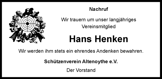 Anzeige von Hans Henken von OM-Medien