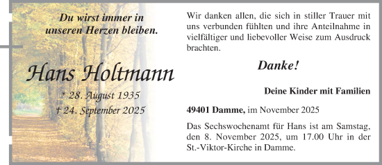 Anzeige von Hans Holtmann von OM-Medien