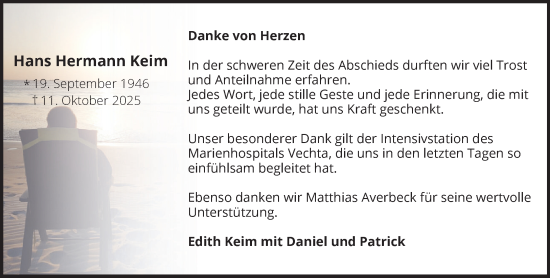 Anzeige von Hans Hermann Keim von OM-Medien