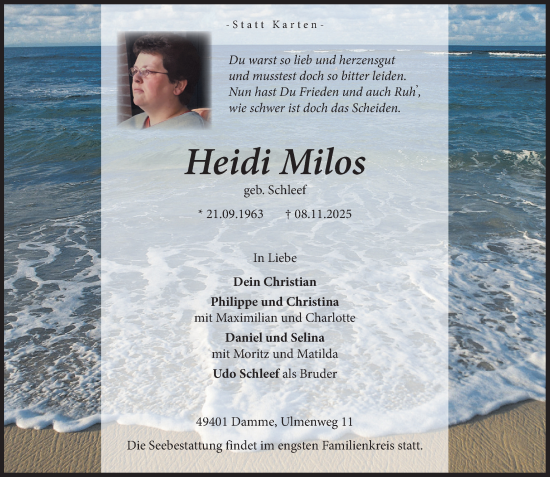 Anzeige von Heidi Milos von OM-Medien