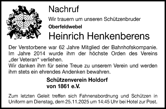 Anzeige von Heinrich Henkenberens von OM-Medien