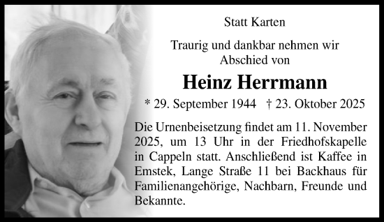Anzeige von Heinz Herrmann von OM-Medien