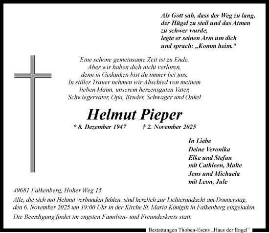 Anzeige von Helmut Pieper von OM-Medien
