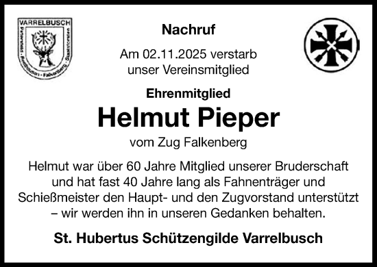 Anzeige von Helmut Pieper von OM-Medien
