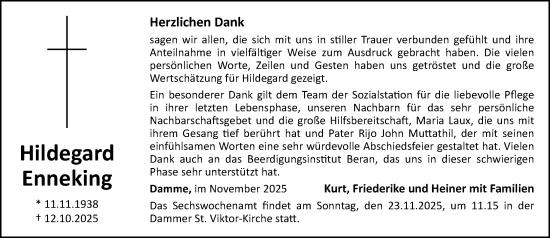 Anzeige von Hildegard Enneking von OM-Medien