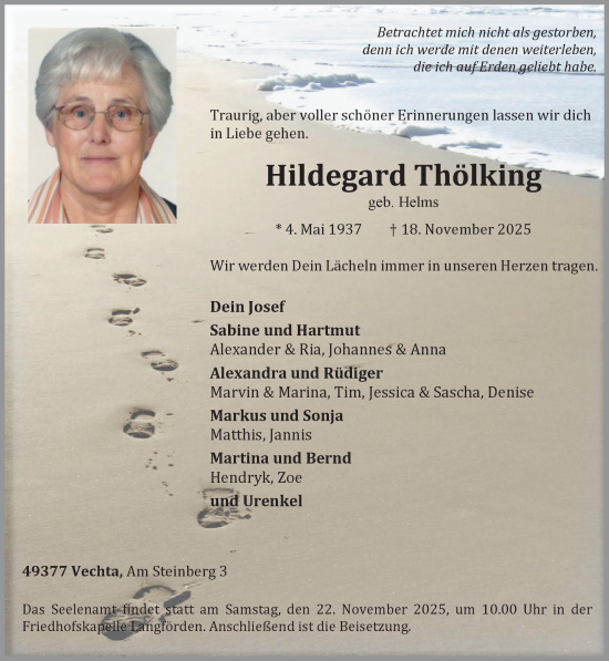 Anzeige von Hildegard Thölking von OM-Medien