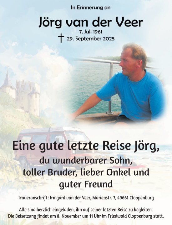 Anzeige von Jörg van der Veer von OM-Medien