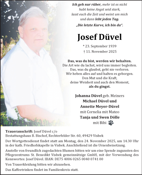 Anzeige von Josef Düvel von OM-Medien