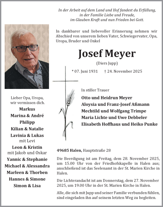 Anzeige von Josef Meyer von OM-Medien