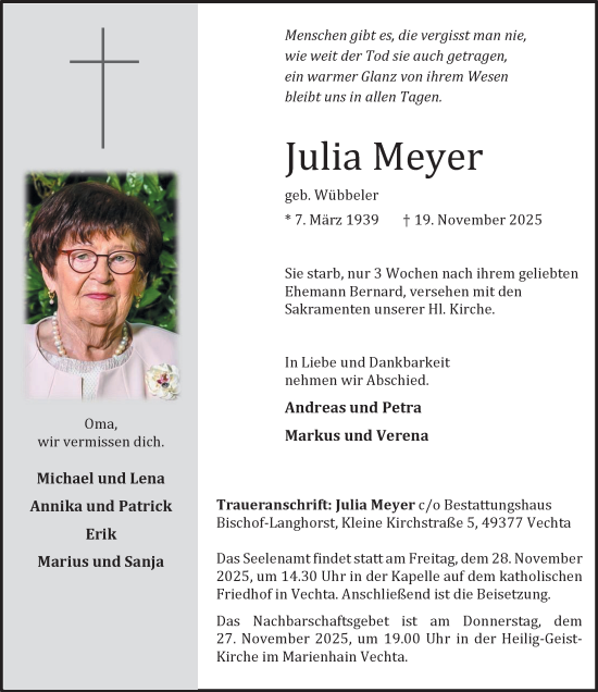 Anzeige von Julia Meyer von OM-Medien