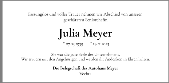 Anzeige von Julia Meyer von OM-Medien