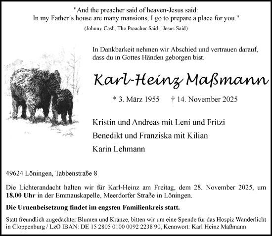 Anzeige von Karl-Heinz Maßmann von OM-Medien