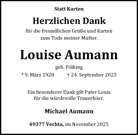 Anzeige von Louise Aumann von OM-Medien