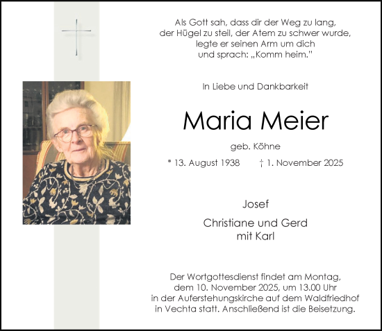 Anzeige von Maria Meier von OM-Medien