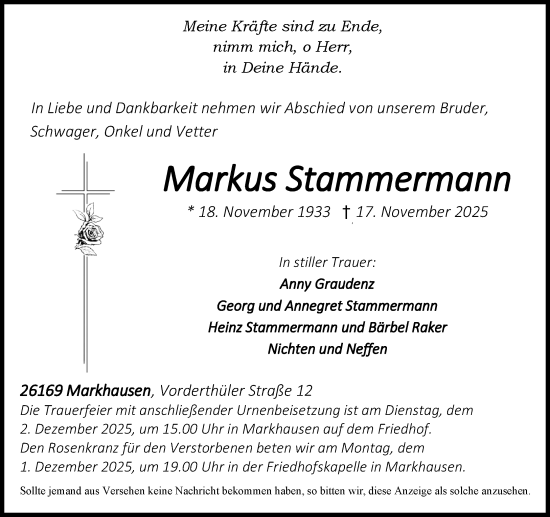 Anzeige von Markus Stammermann von OM-Medien