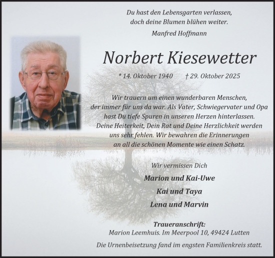 Anzeige von Norbert Kiesewetter von OM-Medien