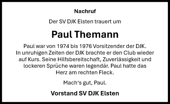 Anzeige von Paul Themann von OM-Medien