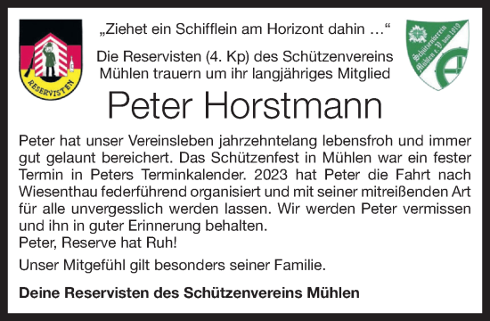 Anzeige von Peter Horstmann von OM-Medien