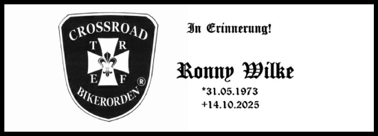 Anzeige von Ronny Wilke von OM-Medien