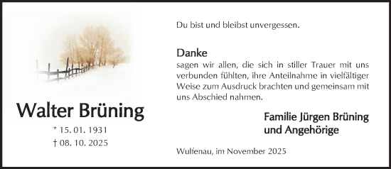 Anzeige von Walter Brüning von OM-Medien
