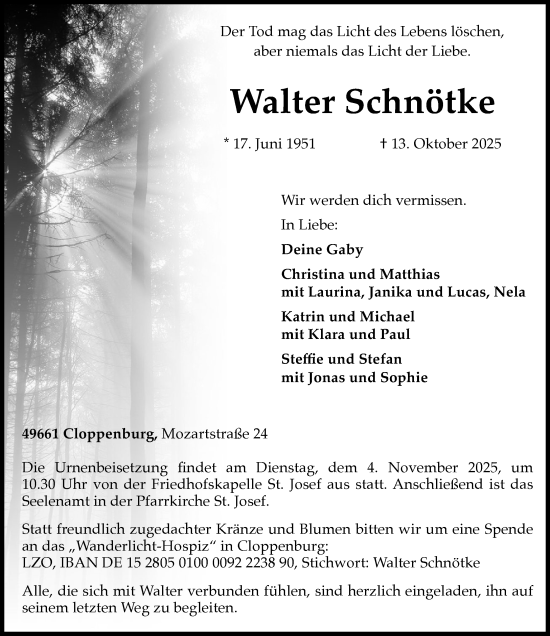 Anzeige von Walter Schnötke von OM-Medien