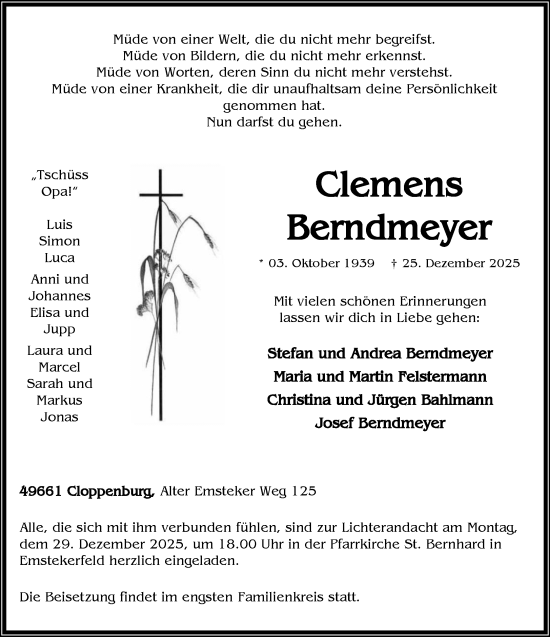 Anzeige von Clemens Berndmeyer von OM-Medien