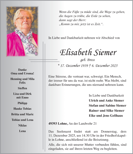 Anzeige von Elisabeth Siemer von OM Medien