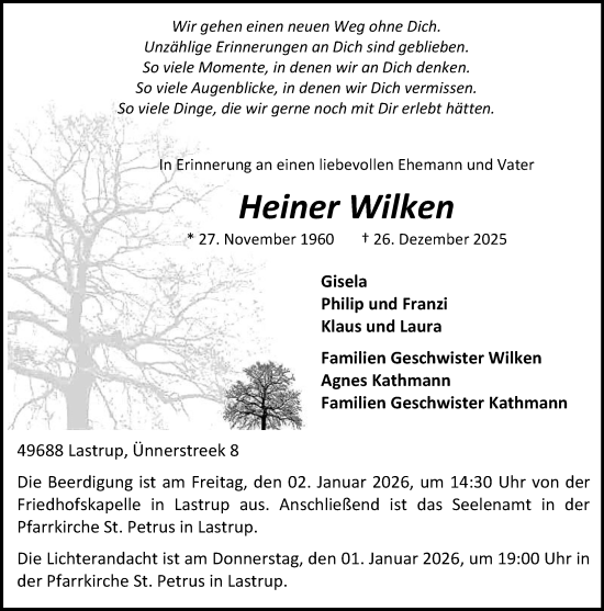 Anzeige von Heiner Wilken von OM-Medien