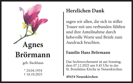 Anzeige von Agnes Brörmann von OM-Medien