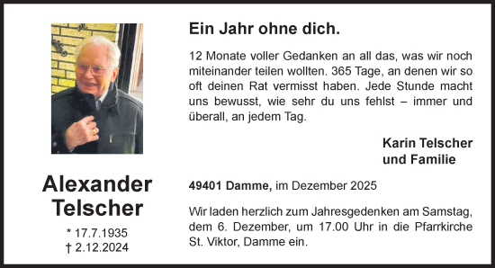 Anzeige von Alexander Telscher von OM-Medien