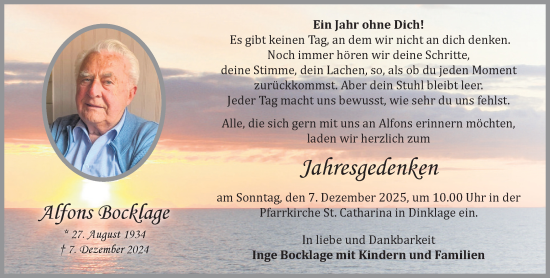 Anzeige von Alfons Bocklage von OM-Medien