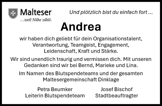 Anzeige von Andrea Windhaus von OM-Medien