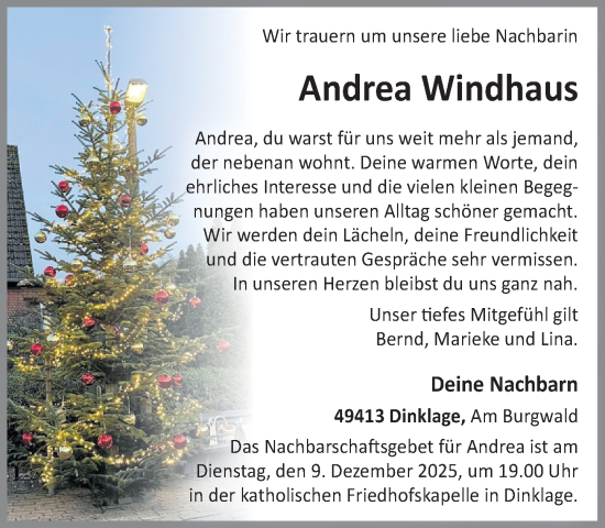 Anzeige von Andrea Windhaus von OM-Medien