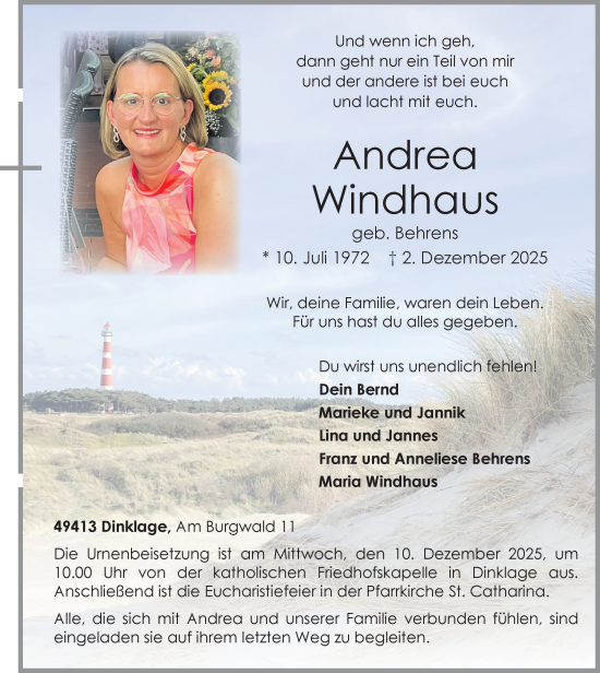 Anzeige von Andrea Windhaus von OM-Medien