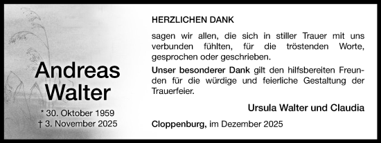 Anzeige von Andreas Walter von OM-Medien