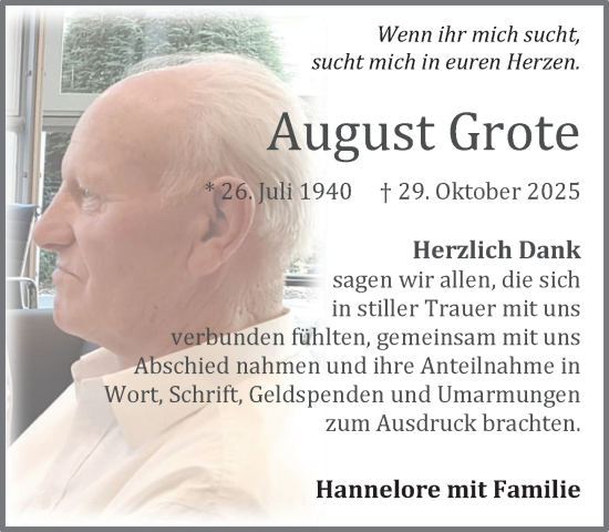 Anzeige von August Grote von OM-Medien