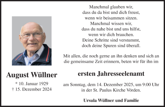 Anzeige von August Wüllner von OM-Medien