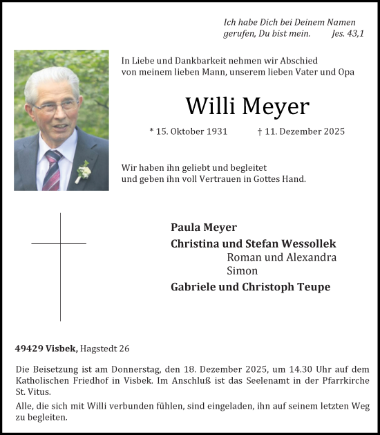 Anzeige von Willi Meyer von OM Medien