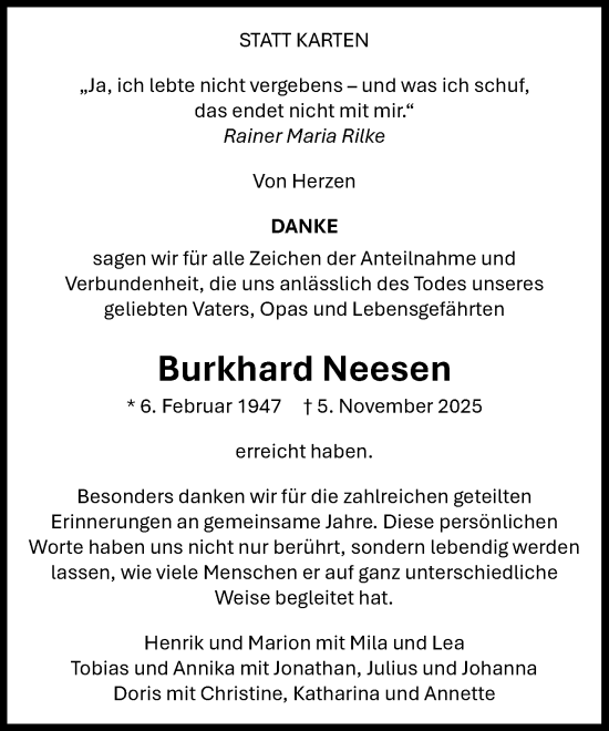 Anzeige von Burkhard Neesen von OM-Medien