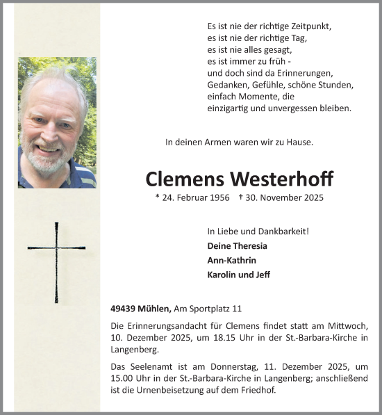 Anzeige von Clemens Westerhoff von OM-Medien