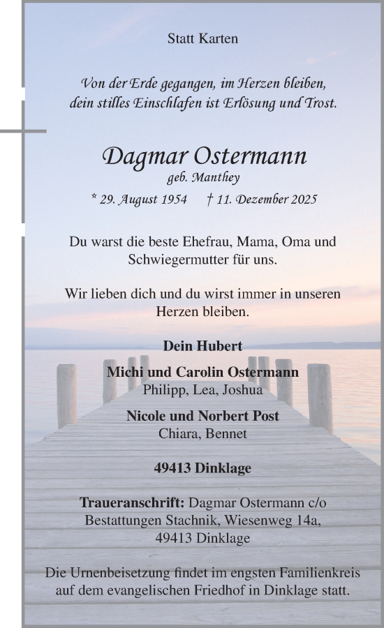 Anzeige von Dagmar Ostermann von OM-Medien