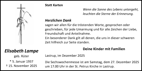 Anzeige von Elisabeth Lampe von OM-Medien
