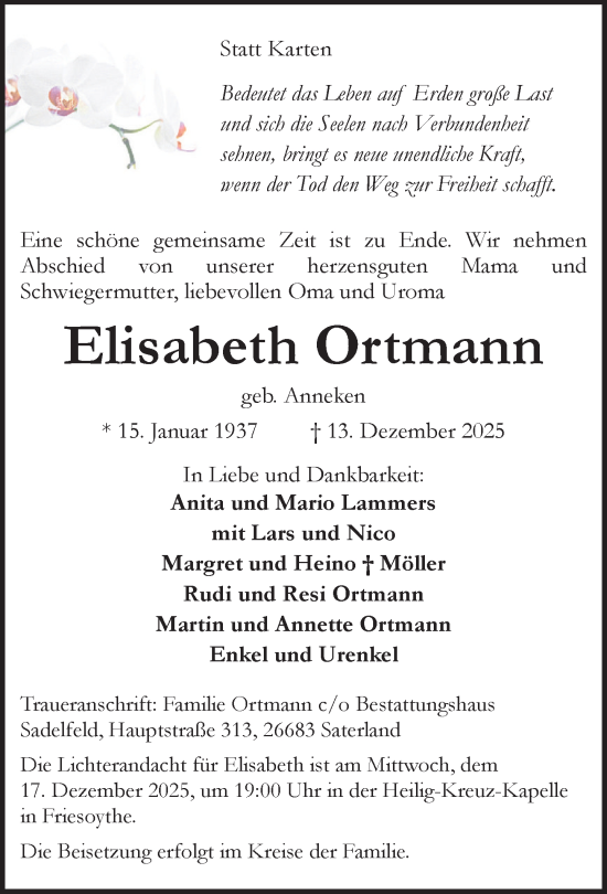 Anzeige von Elisabeth Ortmann von OM-Medien