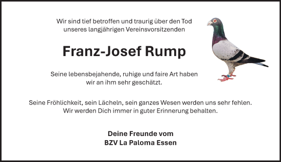 Anzeige von Franz-Josef Rump von OM-Medien