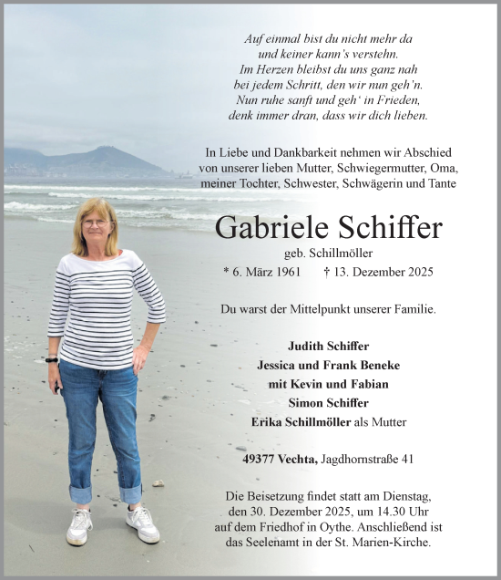 Anzeige von Gabriele Schiffer von OM-Medien