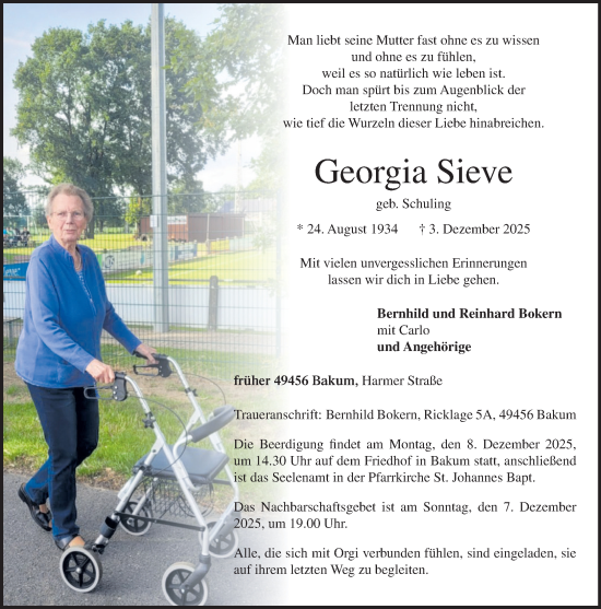 Anzeige von Georgia Sieve von OM-Medien