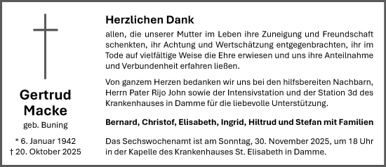 Anzeige von Gertrud Macke von OM-Medien