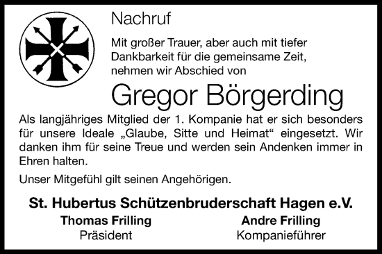 Anzeige von Gregor Börgerding von OM-Medien